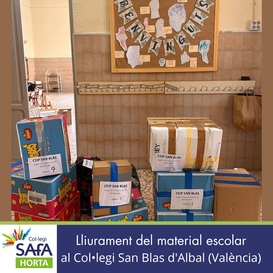 Lliurament material escolar al col·legi San Blas d’Albal